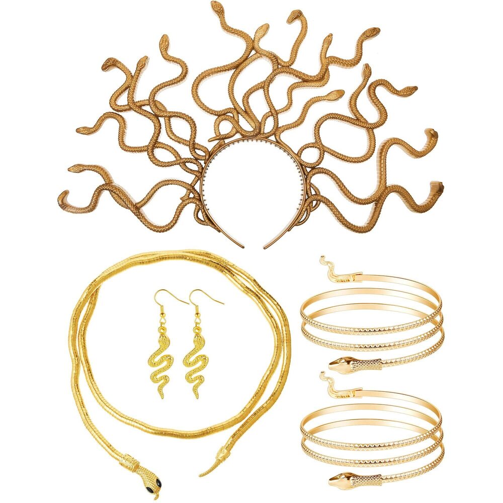 1183 5 Pcs Halloween Medusa Snake Costume Headband Armband